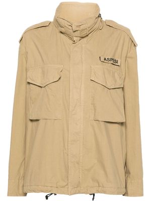 ASPESI poplin hoodie jacket - Brown