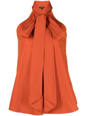 ASPESI pussy-bow collar cotton blouse - Orange