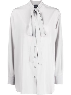 ASPESI pussy-bow collar long-sleeve shirt - Grey