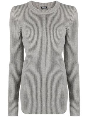 ASPESI ribbed-knit crew-neck jumper - Grey