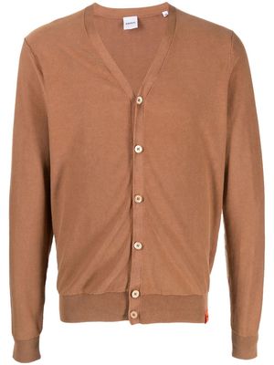 ASPESI ribbed-knit V-neck cardigan - Brown