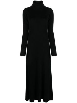 ASPESI roll-neck wool maxi dress - Black
