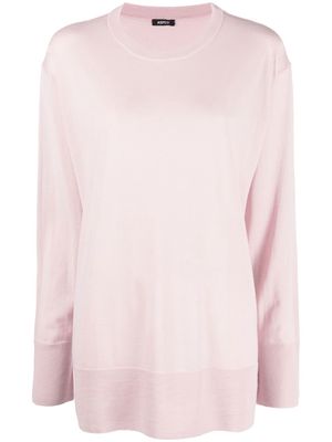 ASPESI round neck long-sleeved sweater - Pink