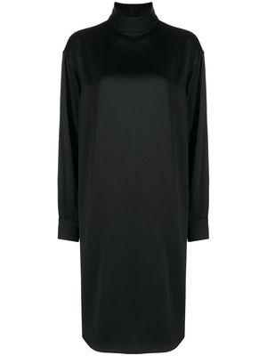 ASPESI satin-finish roll-neck dress - Black