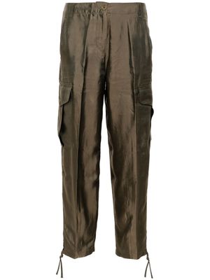 ASPESI satin tapered cargo trousers - Green