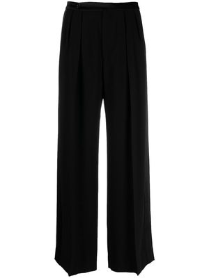 ASPESI satin-trim pleated trousers - Black