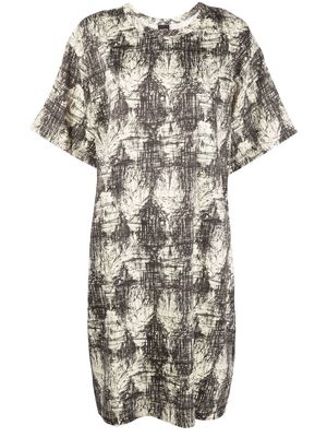 ASPESI scribble-print T-shirt dress - Neutrals