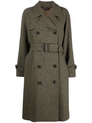 ASPESI shetland-wool trench coat - Green
