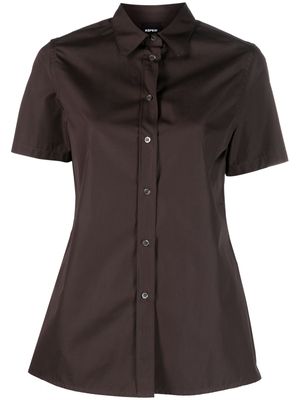 ASPESI short-sleeve cotton shirt - Brown
