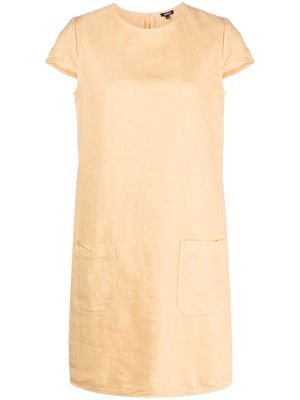 ASPESI short-sleeve linen dress - Yellow