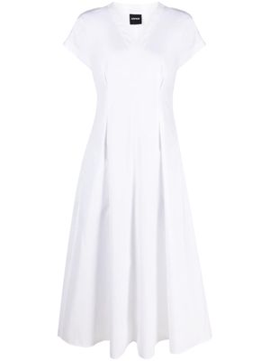 ASPESI short-sleeve pleated midi dress - White