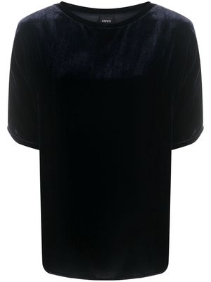 ASPESI short-sleeve velvet T-shirt - Blue