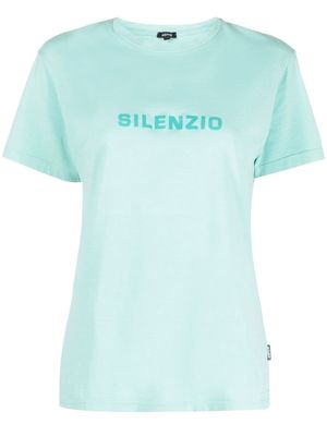 ASPESI Silenzio-print detail T-shirt - Blue