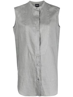 ASPESI sleeveless linen blouse - Grey