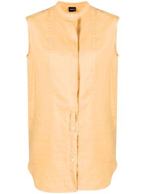 ASPESI sleeveless linen blouse - Orange