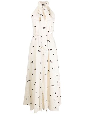 ASPESI sleeveless linen long dress - Neutrals
