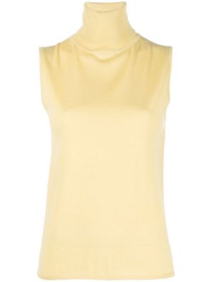 ASPESI sleeveless roll-neck wool top - Yellow
