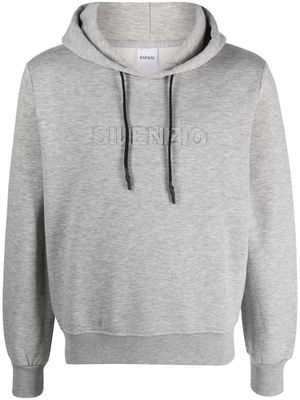 ASPESI slogan-embroidered hoodie - Grey