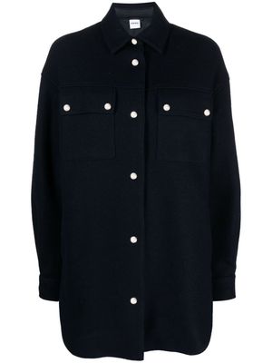 ASPESI spread-collar wool shirt jacket - Blue