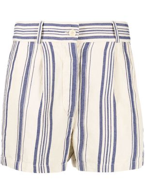 ASPESI stripe-print high-waisted shorts - Neutrals