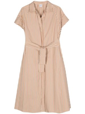 ASPESI striped belted midi dress - Brown