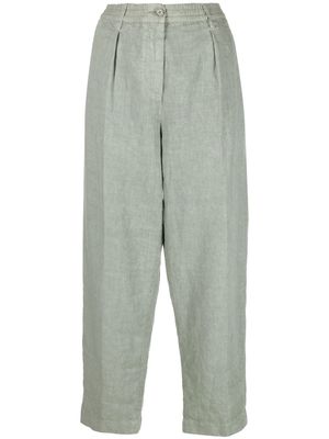 ASPESI tapered-leg linen trousers - Green