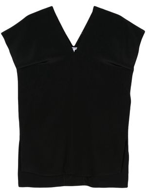 ASPESI V-neck crepe silk blouse - Black