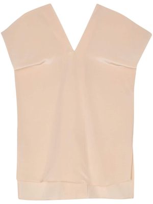 ASPESI V-neck crepe silk blouse - Neutrals
