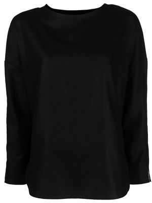 ASPESI wide-neck long-sleeved blouse - Black