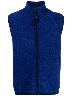 ASPESI zip-up bouclé vest - Blue