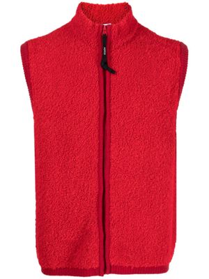 ASPESI zip-up bouclé vest - Red
