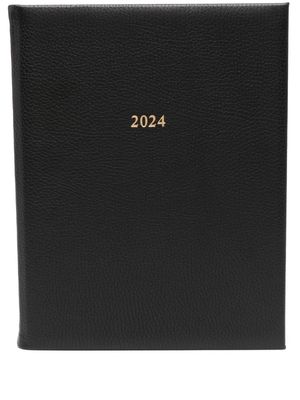 Aspinal Of London 2024 A4 Day to Page leather diary - Black