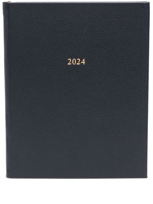 Aspinal Of London 2024 A4 Quarto leather diary - Blue