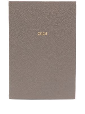 Aspinal Of London 2024 A5-sized pebbled diary - Grey