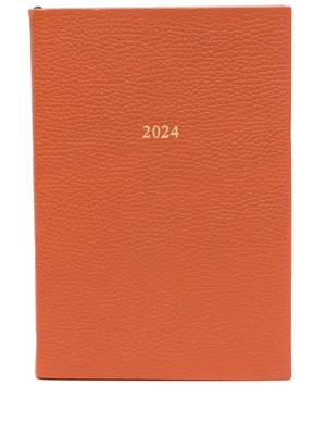 Aspinal Of London 2024 A5-sized pebbled diary - Orange