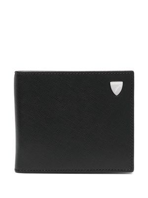 Aspinal Of London 6 CC logo-plaque leather wallet - Black