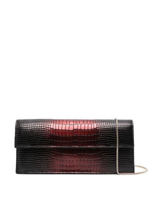 Aspinal Of London Ava embossed crocodile clutch bag - Black