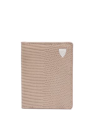 Aspinal Of London bi-fold leather travel wallet - Neutrals