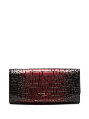 Aspinal Of London crocodile-effect leather wallet - Black