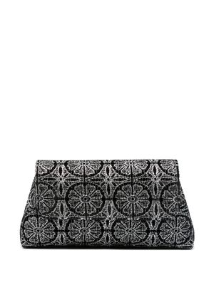 Aspinal Of London Evening floral-embroidered clutch - Black
