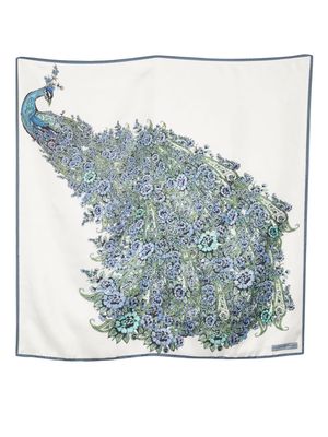Aspinal Of London graphic-print silk scarf - White