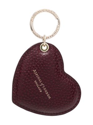 Aspinal Of London Heart leather key ring - Red