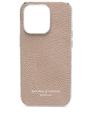 Aspinal Of London Iphone 14 Pro leather case - Neutrals