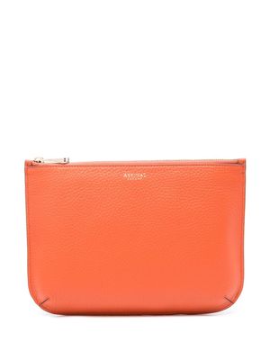 Aspinal Of London large Ella leather make up bag - Orange