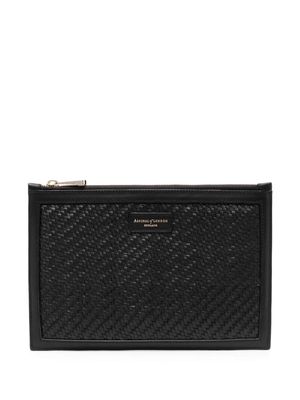 Aspinal Of London large Essential leather clutch bag - Black