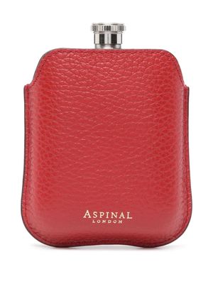 Aspinal Of London leather-pouch hip flask - Red