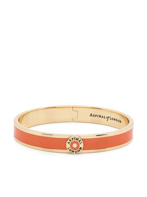 Aspinal Of London logo-plaque bangle - Orange