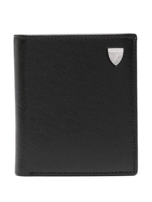 Aspinal Of London logo-plaque leather wallet - Black