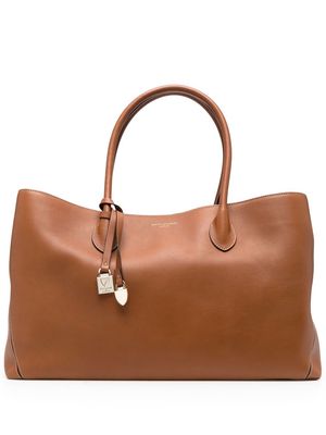 Aspinal Of London logo-print leather tote bag - Brown