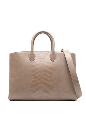 Aspinal Of London Madison lizard-effect tote bag - Neutrals